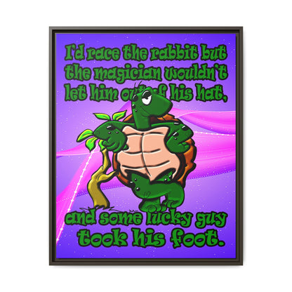 turtle race - framed canvas art (purple-pink wave)