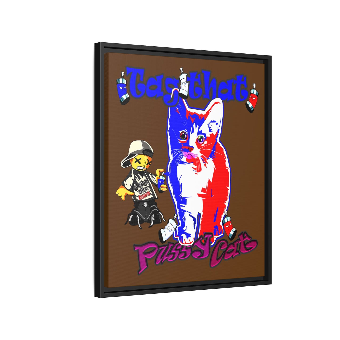 tag that - framed canvas art (brown)