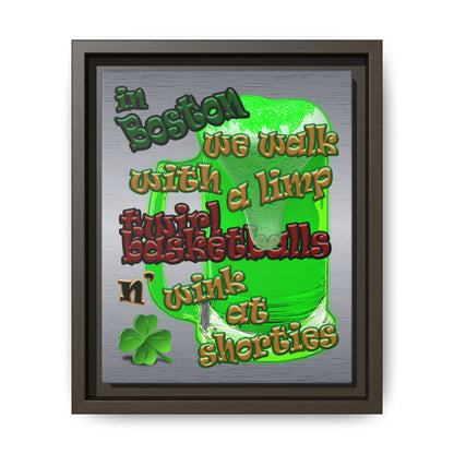 celtics logo - framed canvas art (brushed nickel)