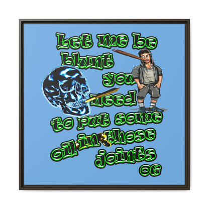 og - framed canvas art (light blue)