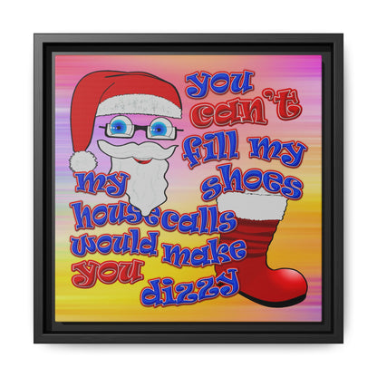 santa's shoes - framed canvas art (color blur)