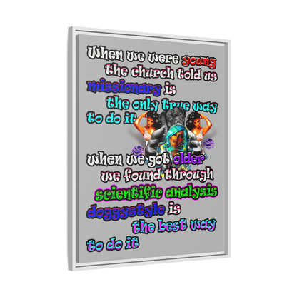 doggystyle - framed canvas art (light grey)