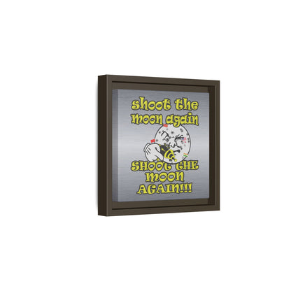shoot the moon again - framed canvas art (brushed nickel)