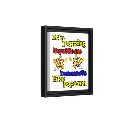 popping like popcorn - framed canvas art (white)