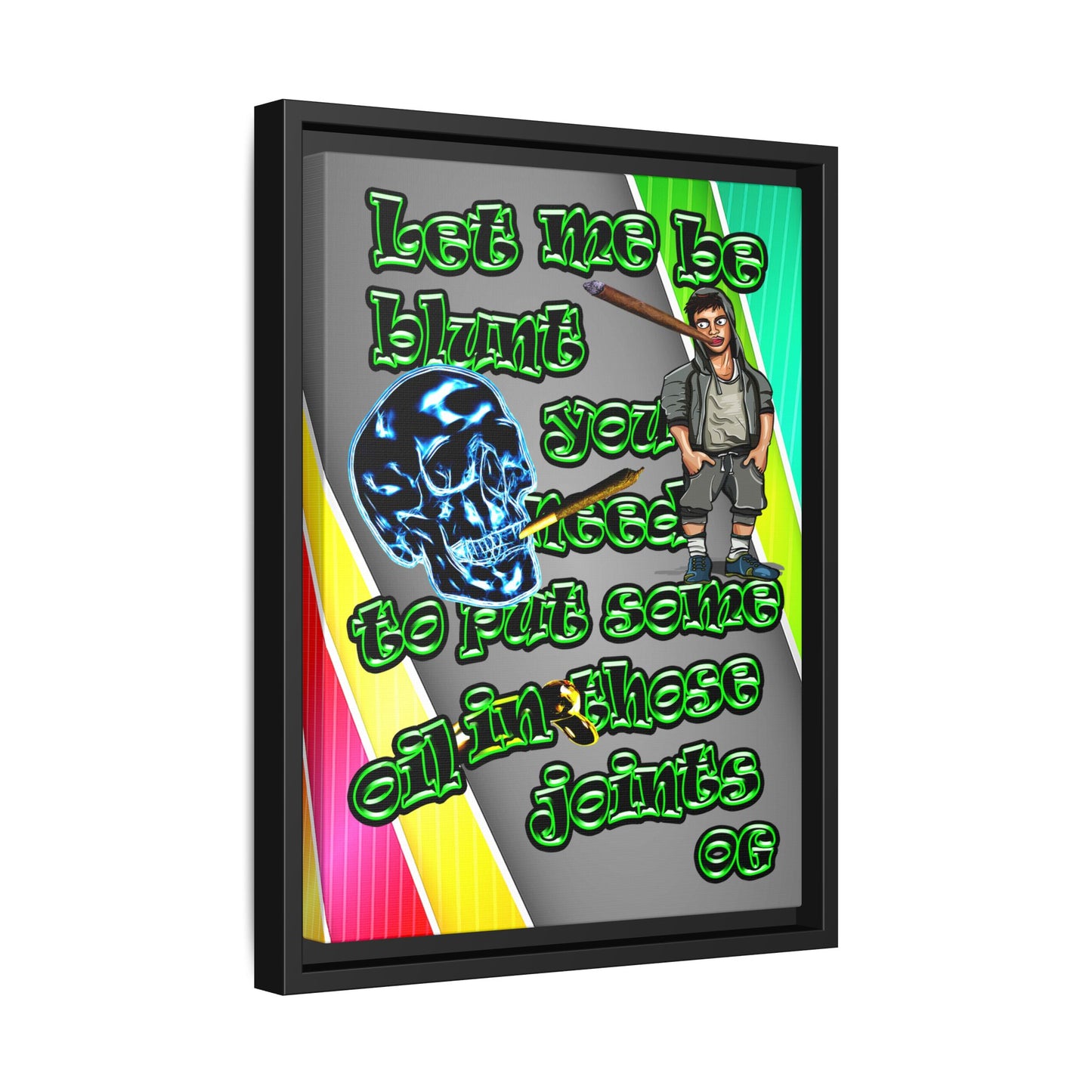 og - framed canvas art (rainbow split)
