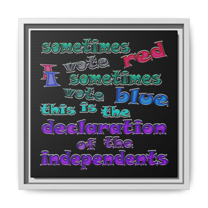 declaration of the independents - framed canvas art (black)