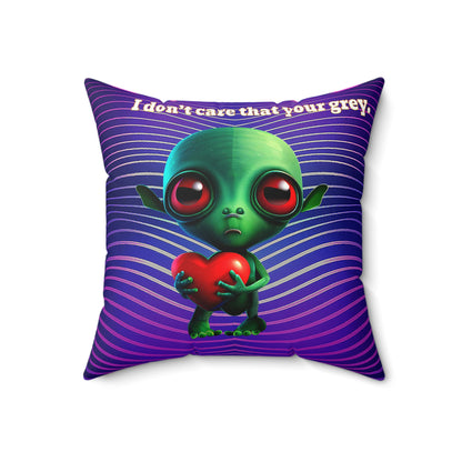 I don't care that your grey - Faux Suede Square Pillow - (purple wave)