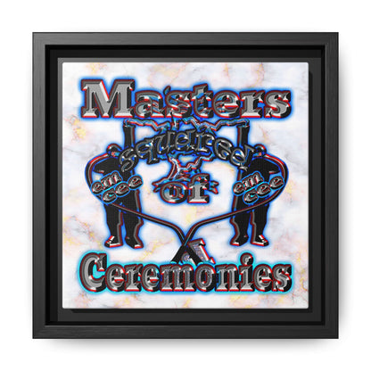 em cee squared - framed canvas art (white marble)