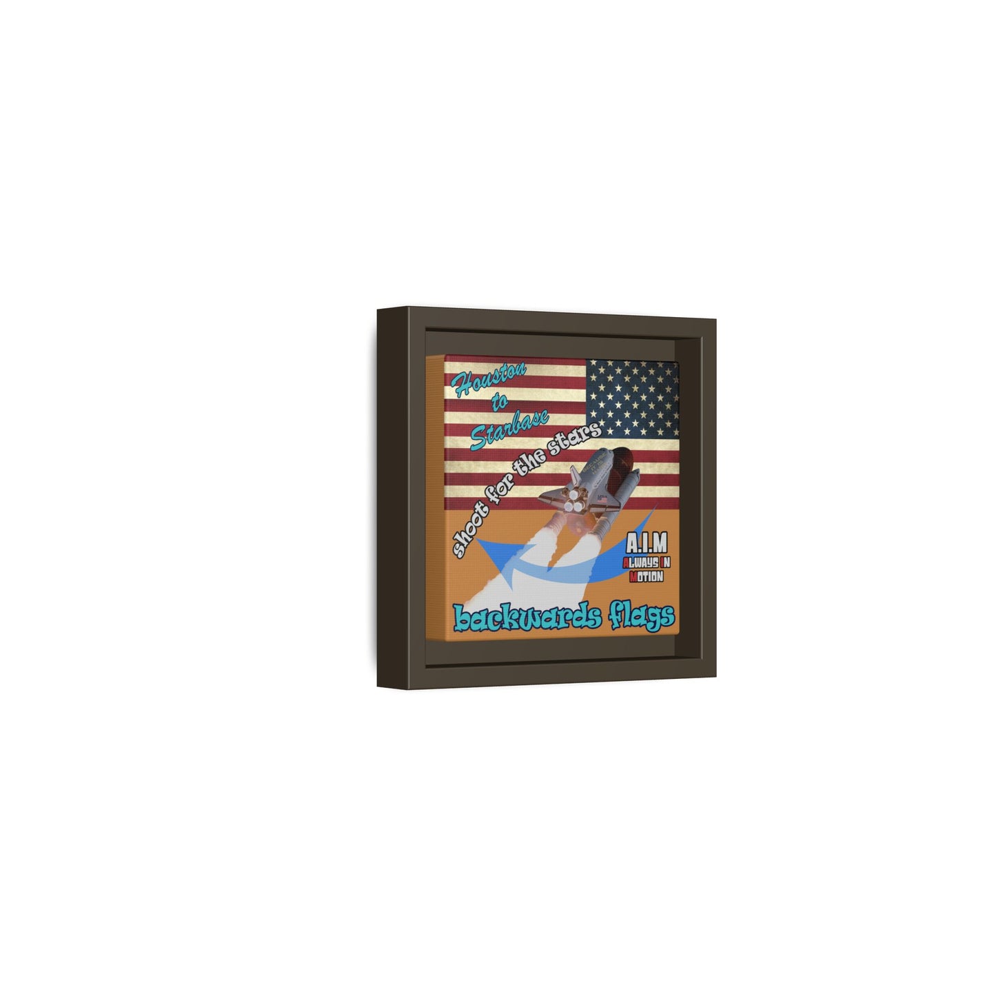 shoot for the stars - framed canvas art (light brown)
