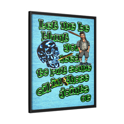 og - framed canvas art (faded blue)
