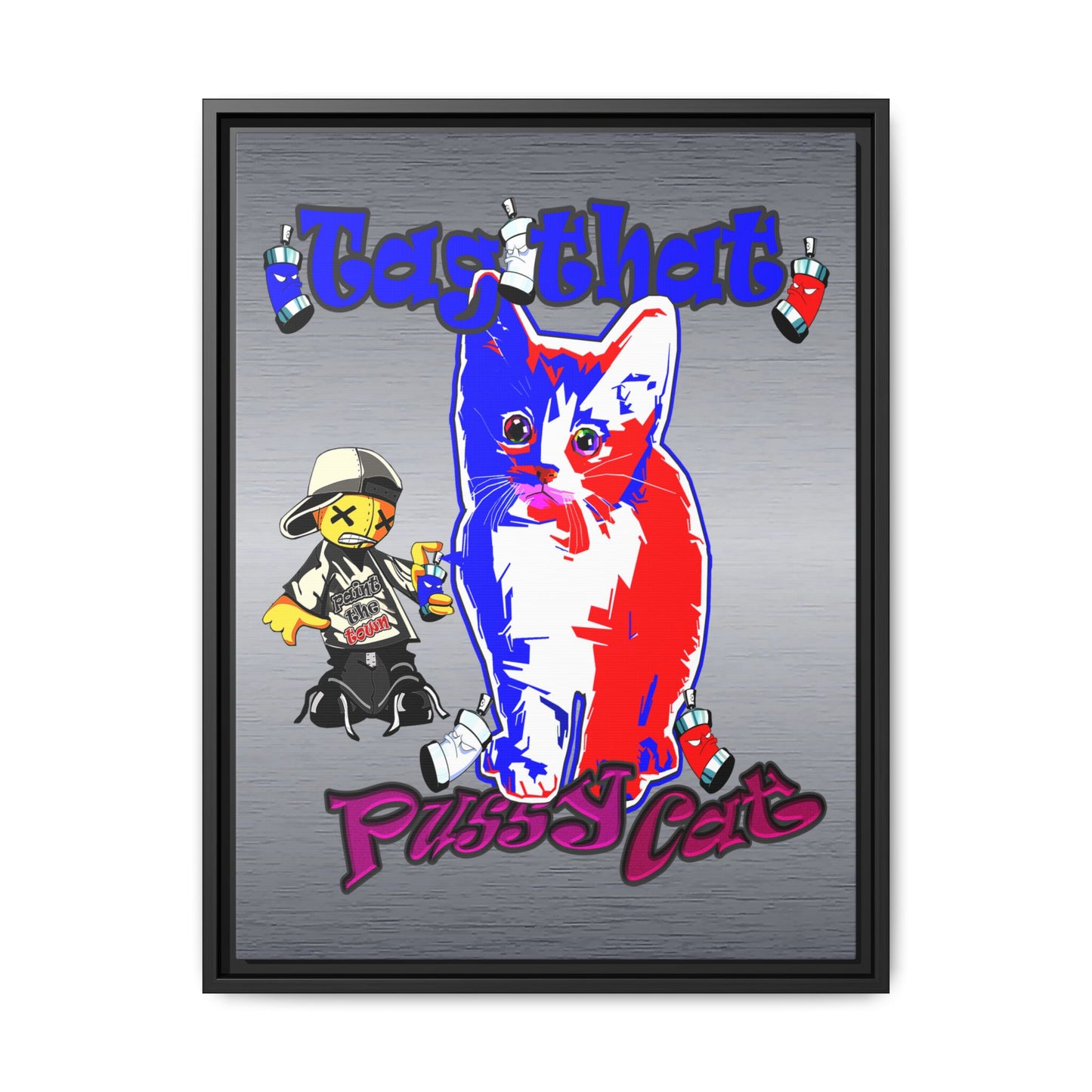 tag that - framed canvas art (brushed nickel)