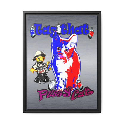 tag that - framed canvas art (brushed nickel)
