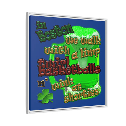 celtics logo - framed canvas art (dark blue)