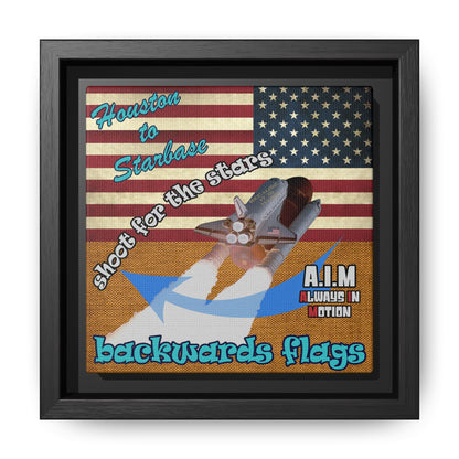 shoot for the stars - framed canvas art (brown papyrus)