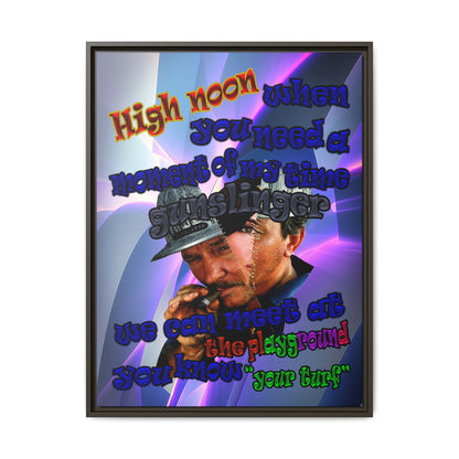 high noon - framed canvas art (grey-pink wave)