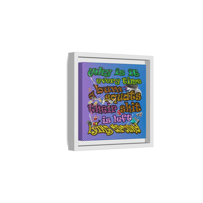 the bum's shit - framed canvas art (light blue-purple wave)