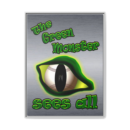 green monster - framed canvas art (brushed nickel)