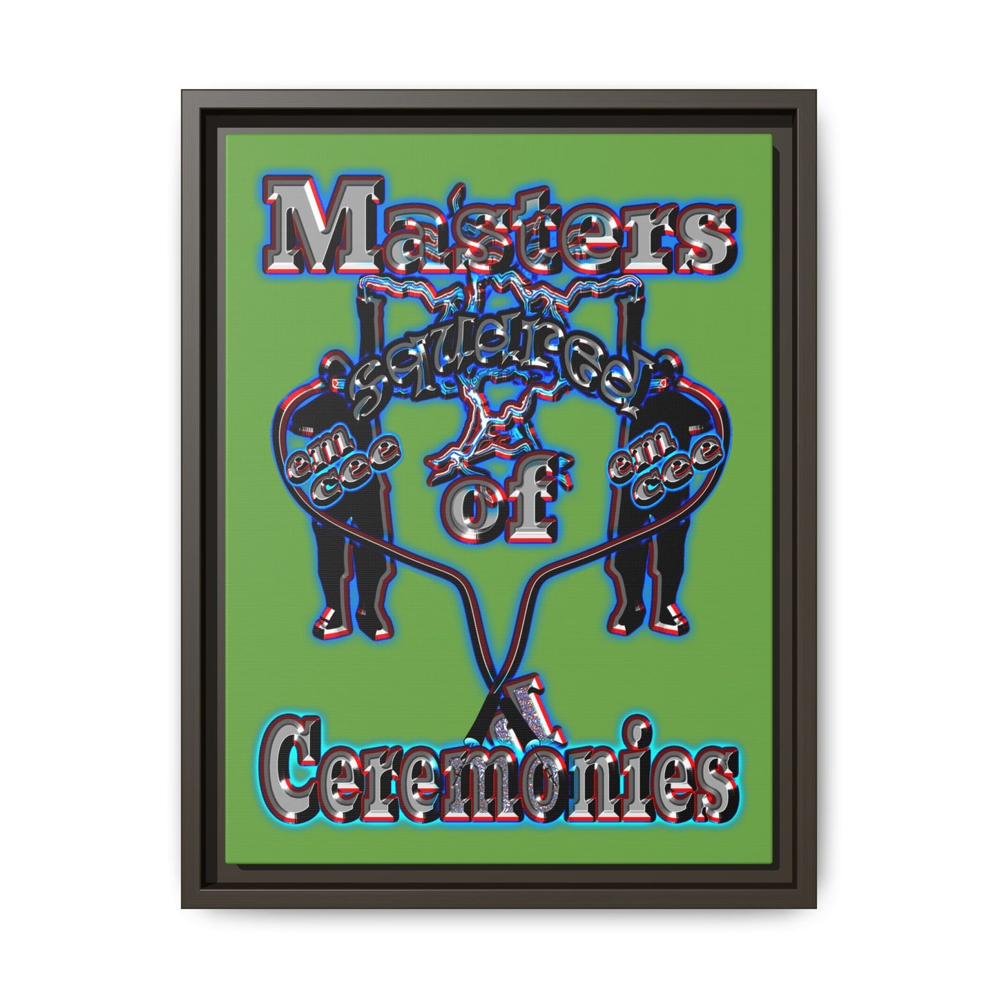 em cee squared - framed canvas art (green)
