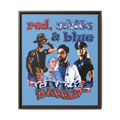 rw&b lives matter - framed canvas art (light blue)