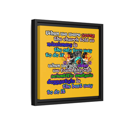 doggystyle - framed canvas art (yellow)
