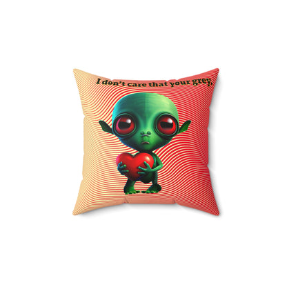 I don't care that your grey - Faux Suede Square Pillow - (yellow-orange wave)