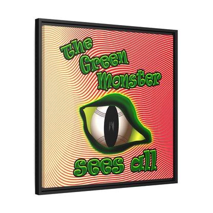 green monster - framed canvas art (yellow-orange wave)