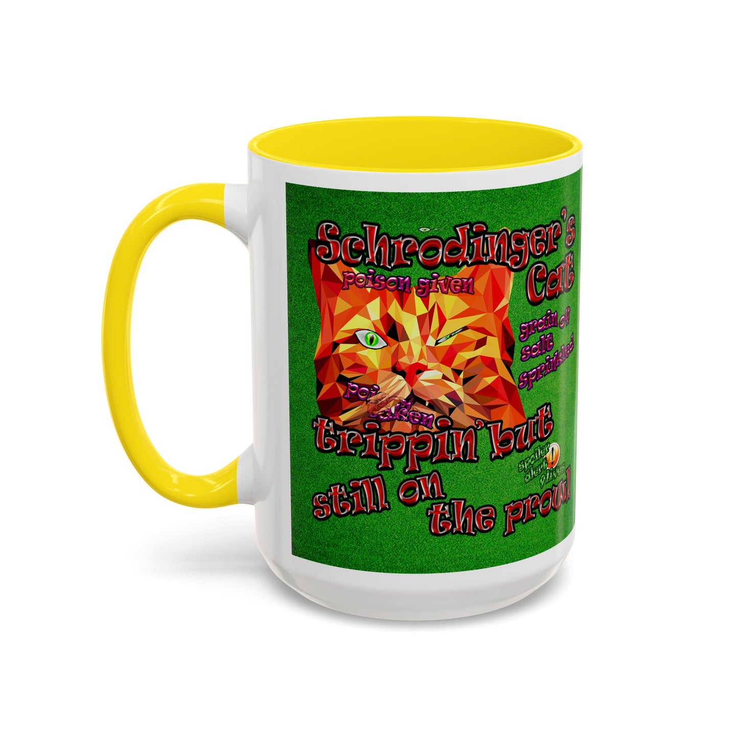 schrodinger's cat - Accent Mug (green turf)