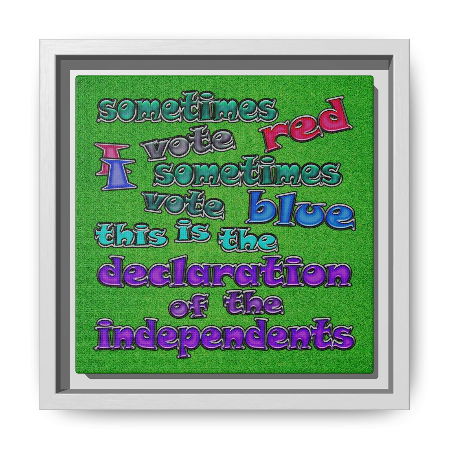 declaration of the independents - framed canvas art (green turf)