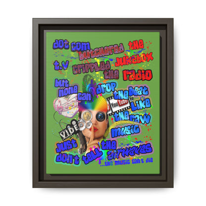 drop the beat - framed canvas art (green)
