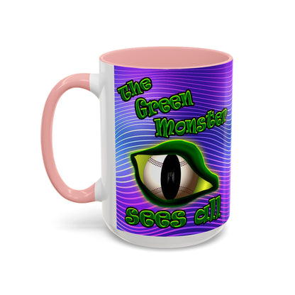 green monster - Accent Mug (purple wave)