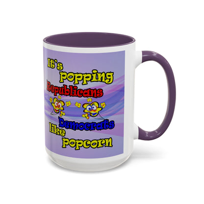 popping like popcorn - Accent Mug (light blue-pink wave)