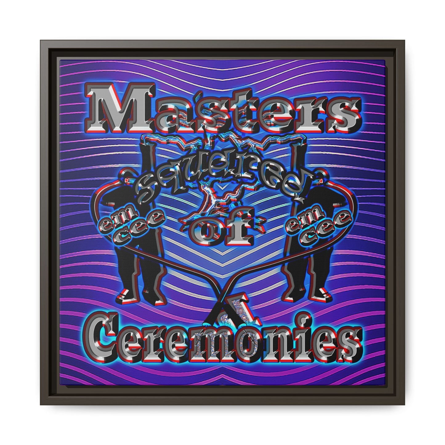em cee squared - framed canvas art (purple wave)
