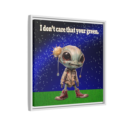 I don't care that your green - framed canvas art ('snoops' background)
