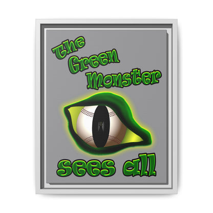 green monster - framed canvas art (grey)