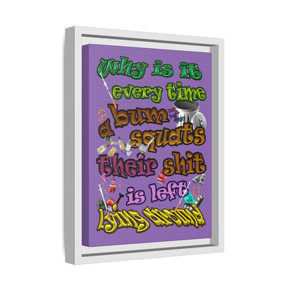 the bum's shit - framed canvas art (light purple)