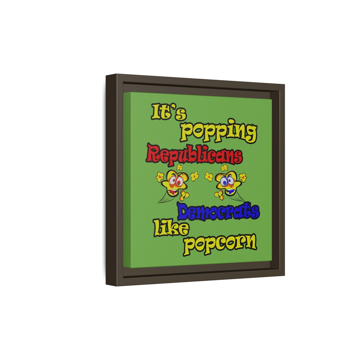popping like popcorn - framed canvas art (green)