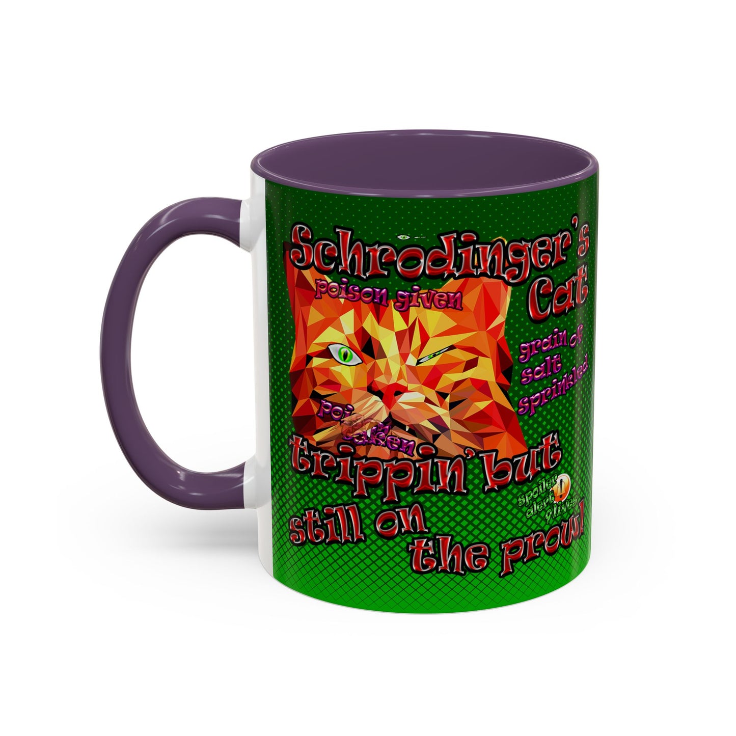 schrodinger's cat - Accent Mug (logo green)