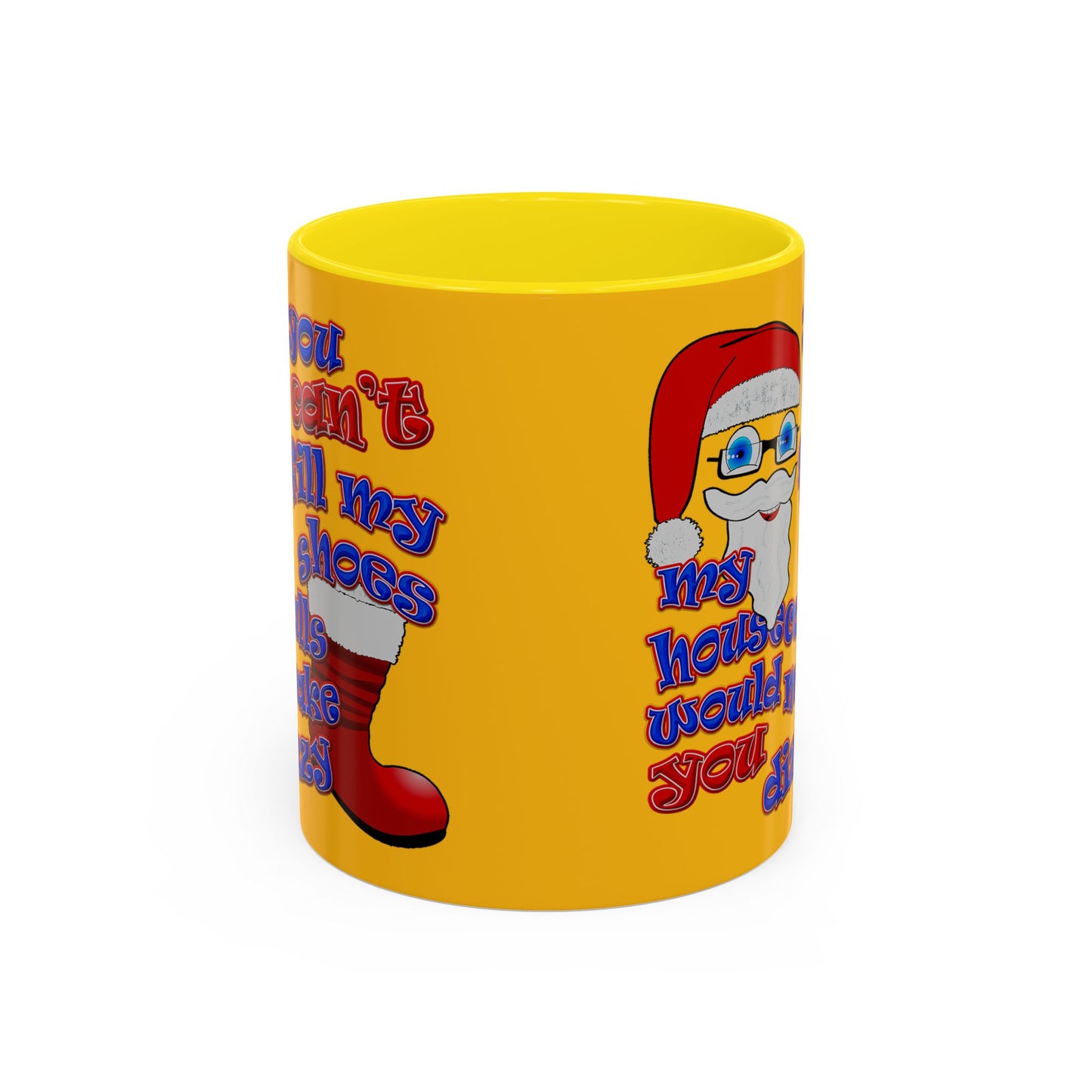 santa's shoes - Accent Mug (yellow)