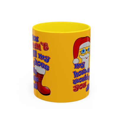 santa's shoes - Accent Mug (yellow)