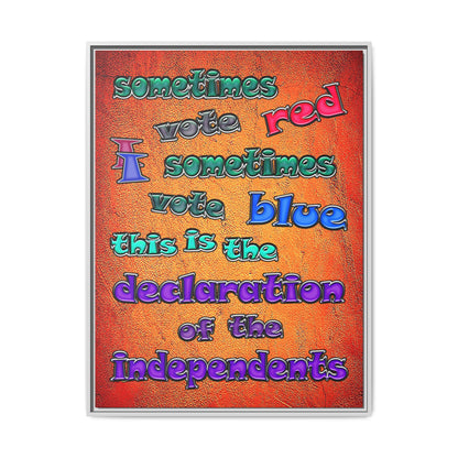 declaration of the independents - framed canvas art (burnt orange)