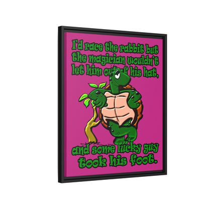 turtle race - framed canvas art (pink)