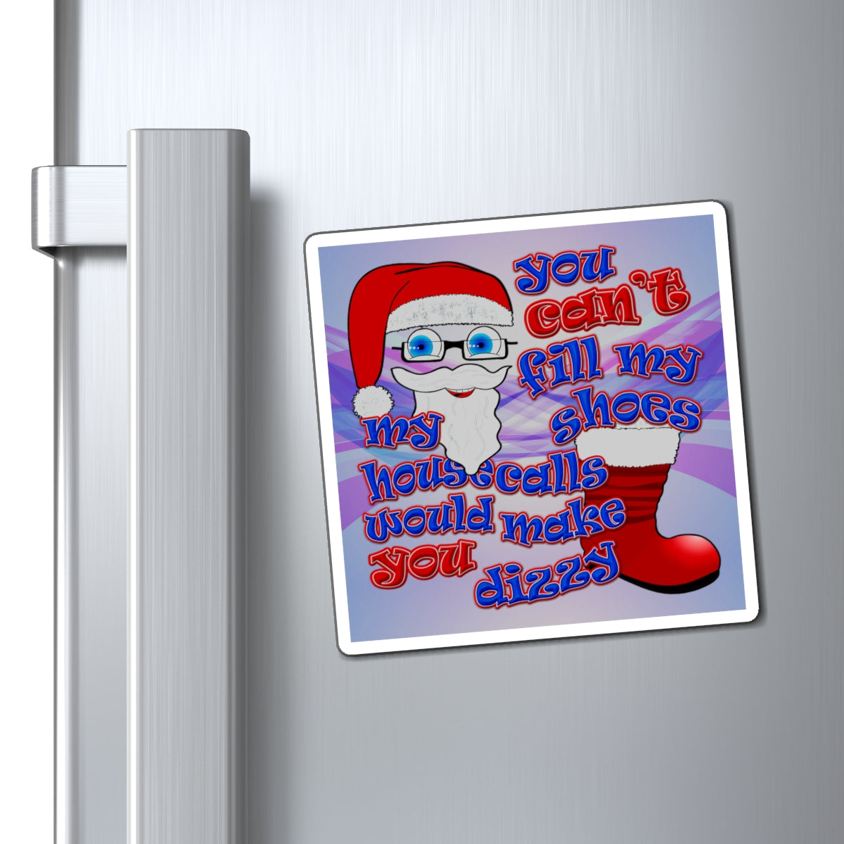 santa's shoes - Magnets - (light blue-pink wave)