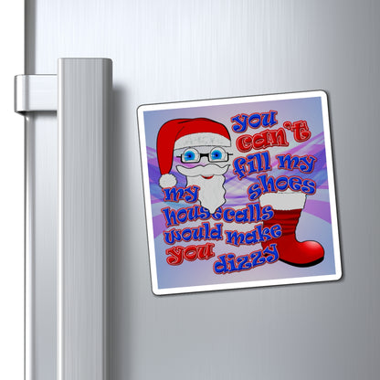 santa's shoes - Magnets - (light blue-pink wave)