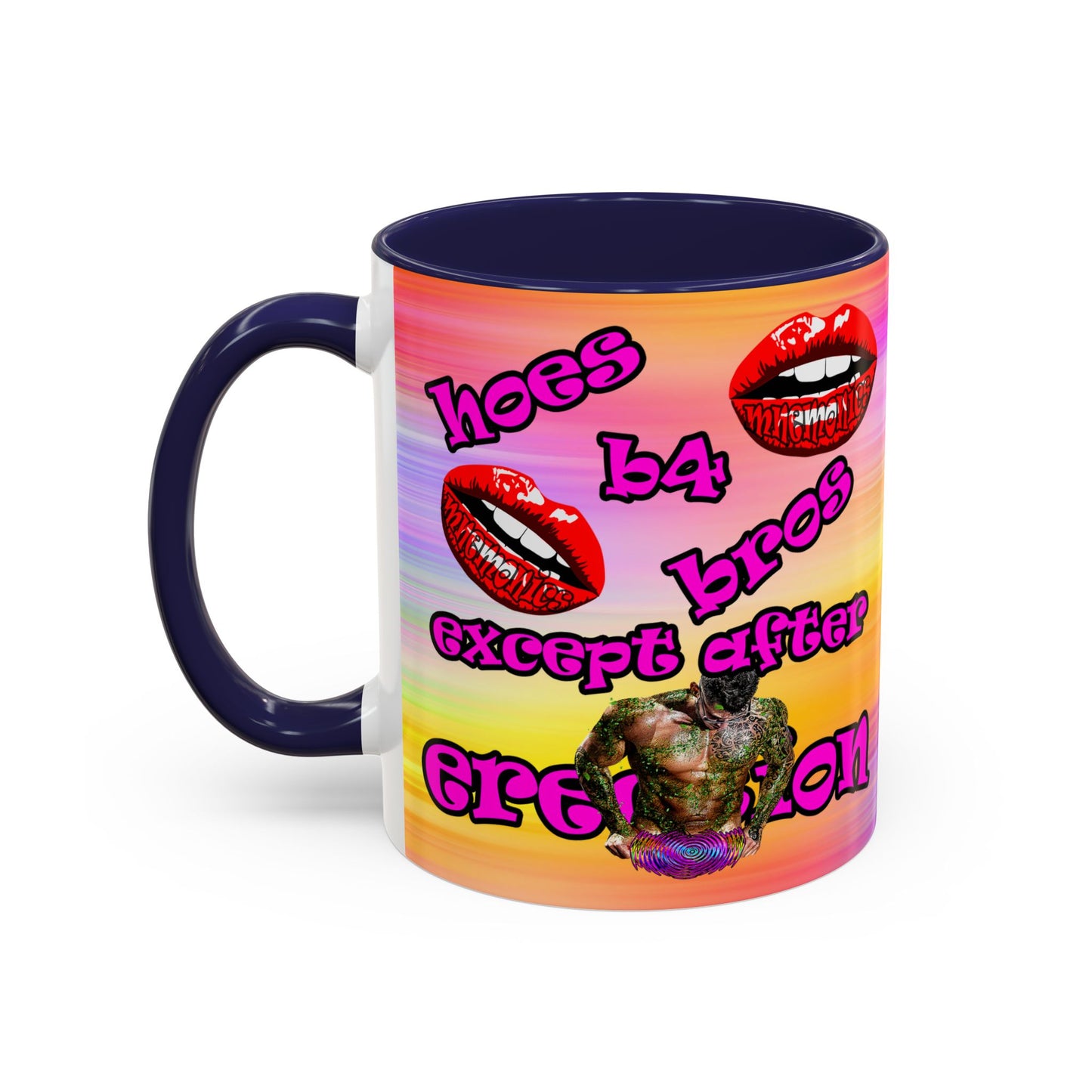 hoes b4 bros - Accent Mug (color blur)