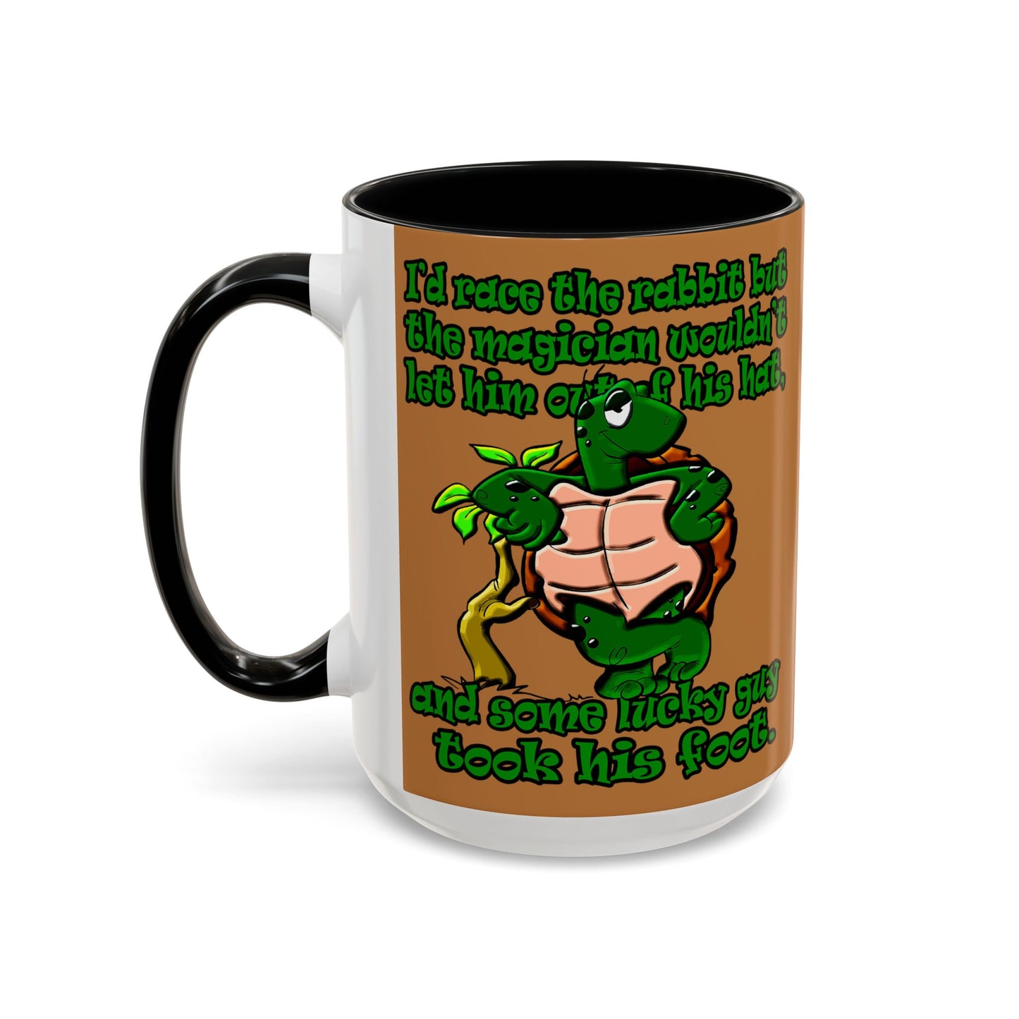 turtle race - Accent Mug (light brown)