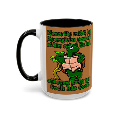 turtle race - Accent Mug (light brown)