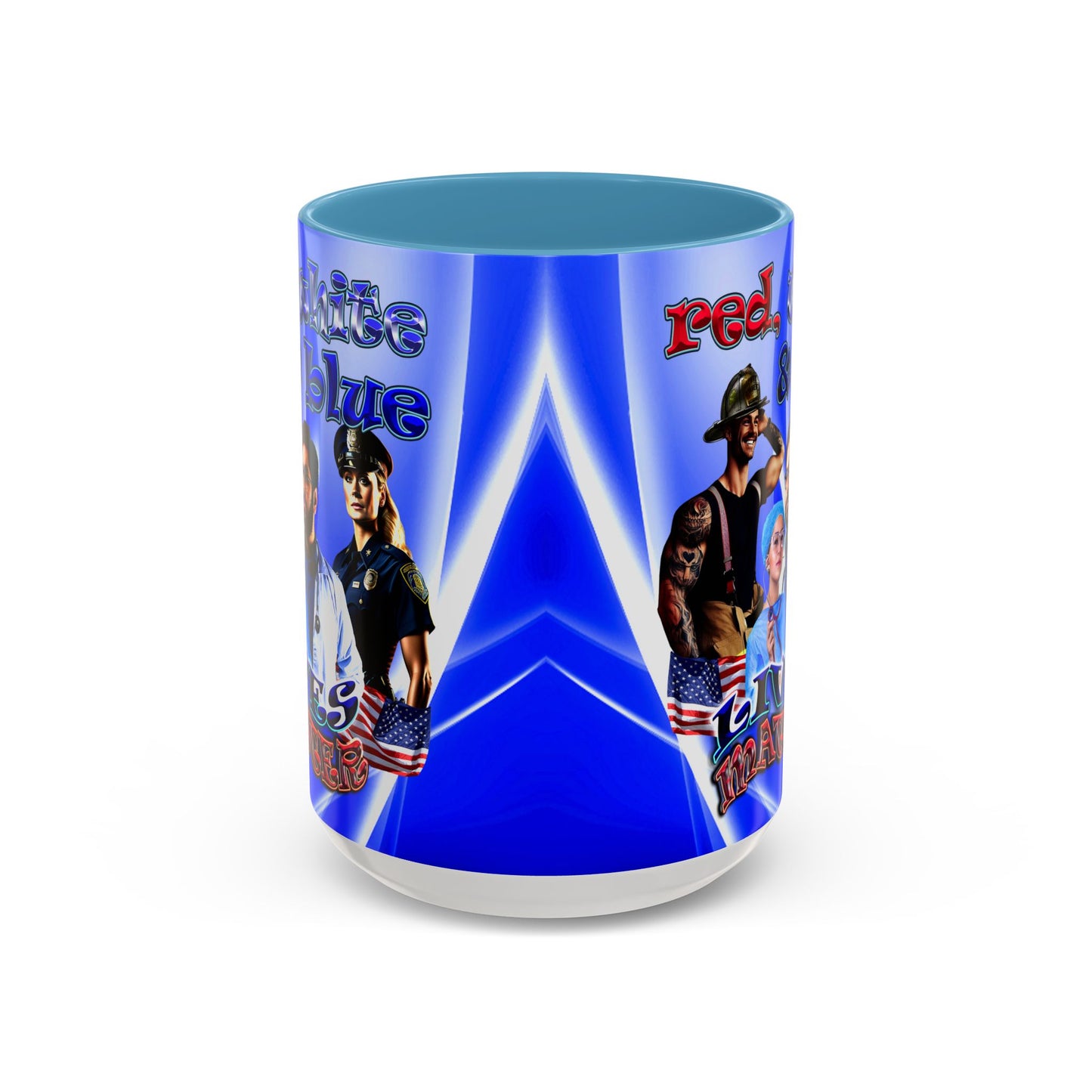 rw&b lives matter - Accent Mug (blue-white wave)