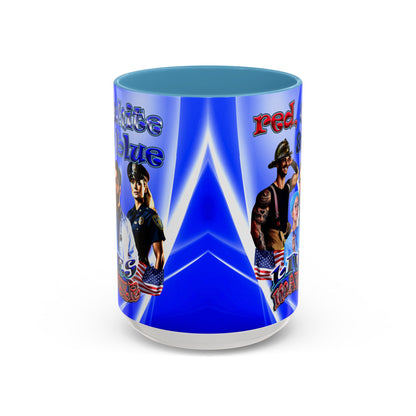 rw&b lives matter - Accent Mug (blue-white wave)