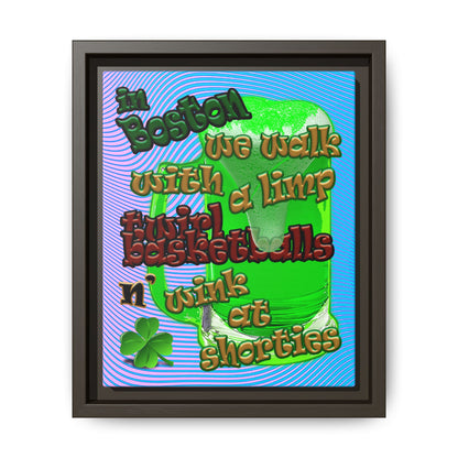 celtics logo - framed canvas art (light blue-purple wave)