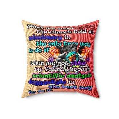 doggystyle - Faux Suede Square Pillow - (yellow-orange wave)